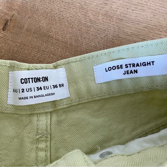 Cotton On Loose Straight Jean in Green - Picture 3 of 4